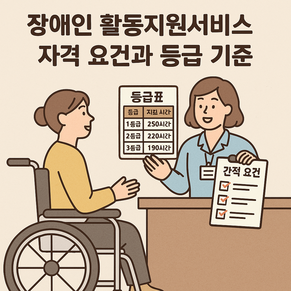 장애인 활동보조 지원자격요건과 등급기준 썸네일 이미지