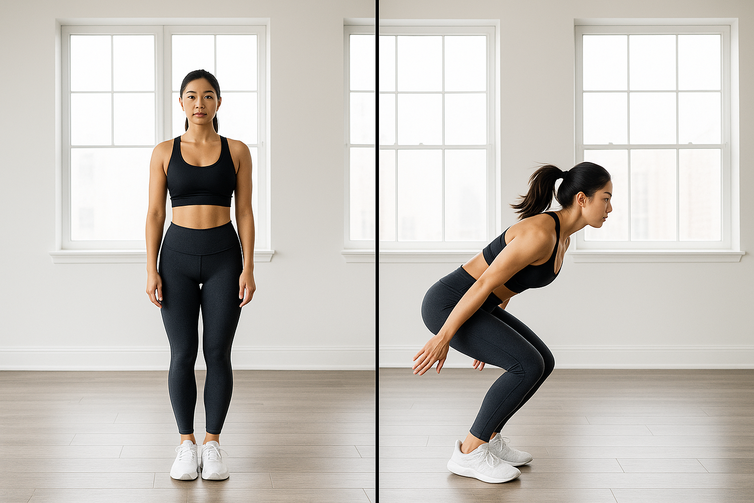 브로드 점프 + 홉 백 (Broad Jumps + Hops Back)