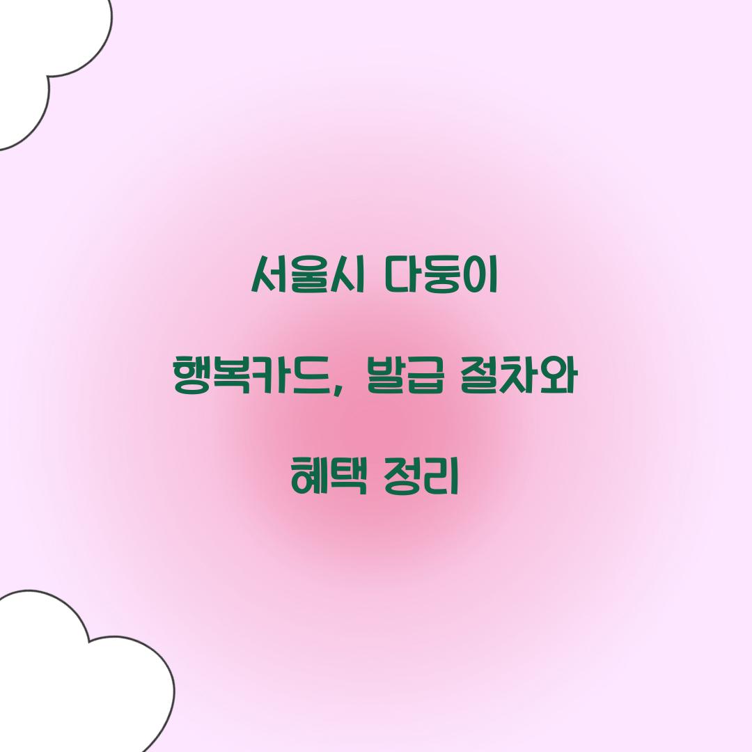 서울시 다둥이 행복카드