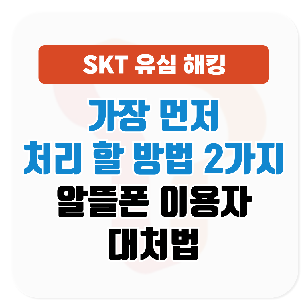 SKT 유심 해킹 알뜰폰 이용자 대처법│가장 먼저 처리 해야 할 방법 2가지
