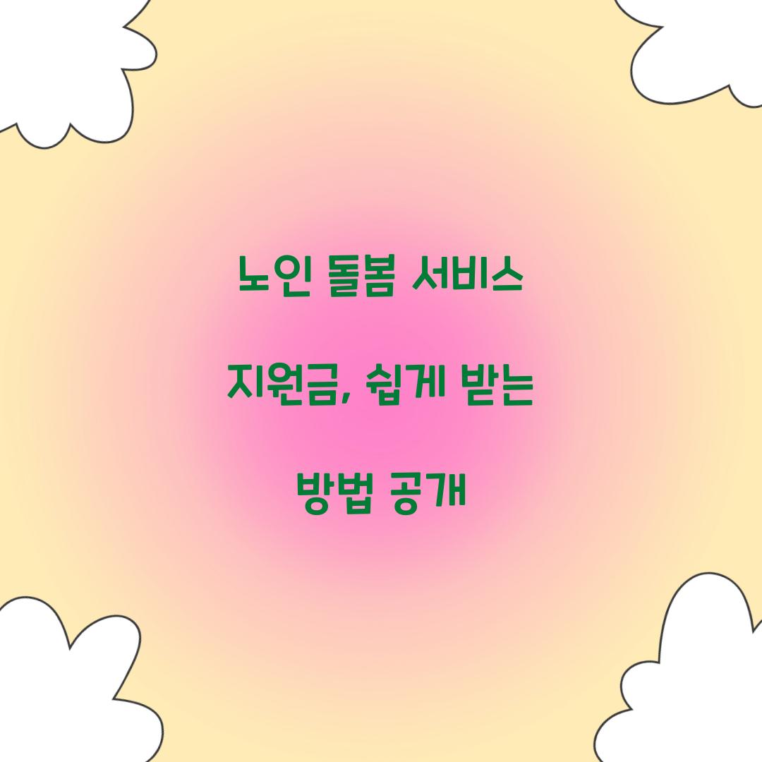 노인 돌봄 서비스 지원금