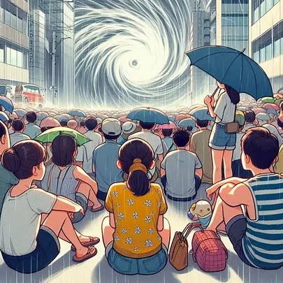 종다리를-확인하는-사람들의-모습