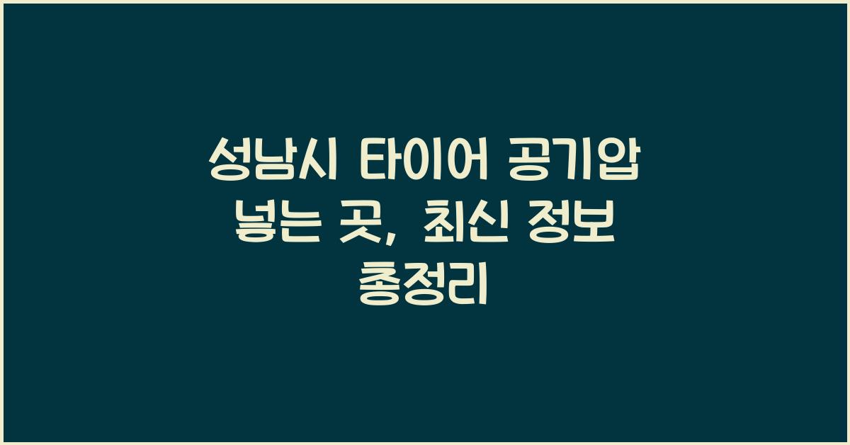 성남시 타이어 공기압 넣는 곳