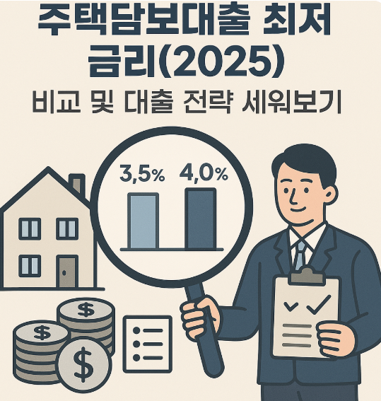 주택담보대출 최저 금리(2025) 비교 및 대출 전략 세워보기