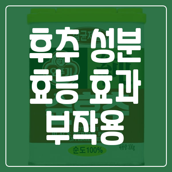 후추 성분 효능 효과 부작용