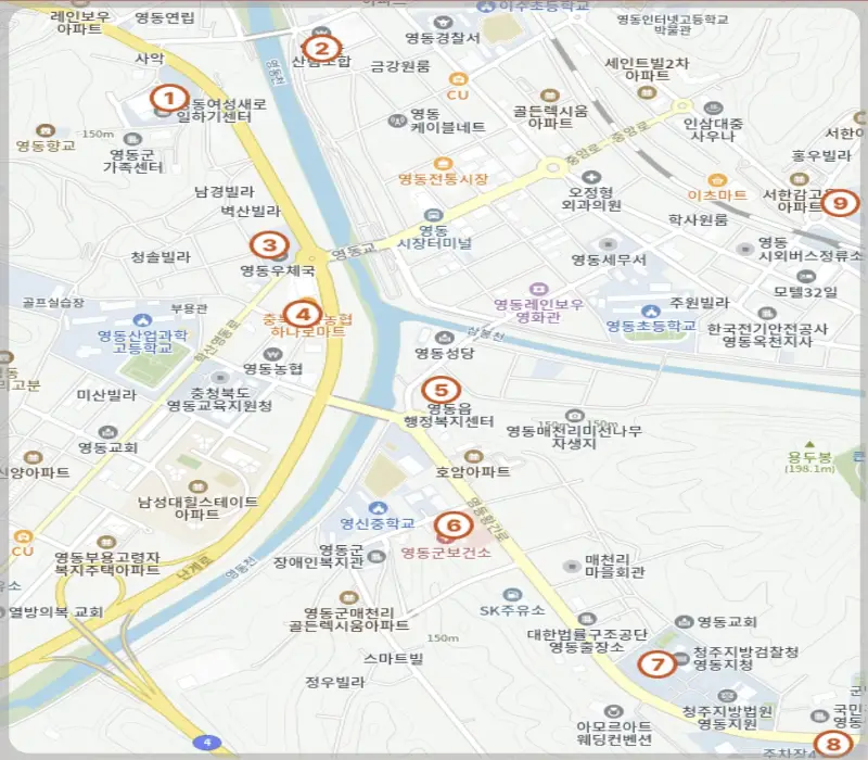 영동 곶감축제 주차장