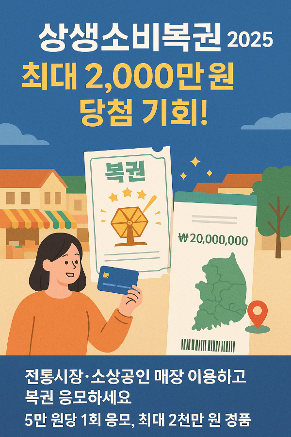상생소비복권 2025 참여 방법과 당첨 팁 총정리! 최대 2천만 원 온누리상품권 받는 법