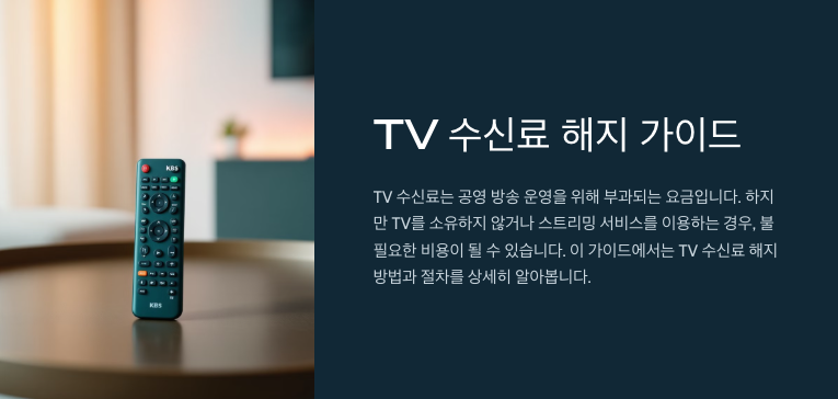 TV 수신료 해지 방법 완벽 가이드