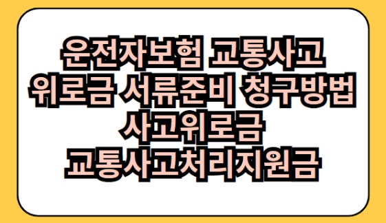교통사고 위로금 관련 사진 첨부