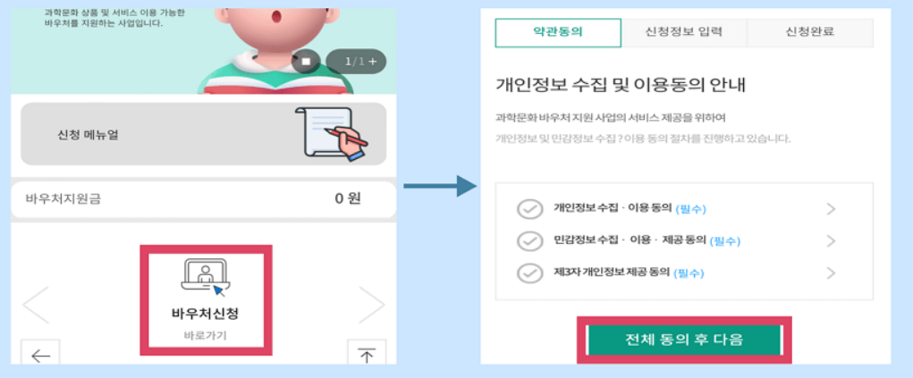 과학문화바우처 신청메뉴얼3(@과학문화바우처 홈페이지)