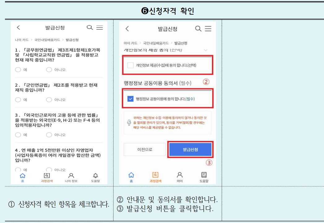 신청자격 맞는지 확인하는 사진
