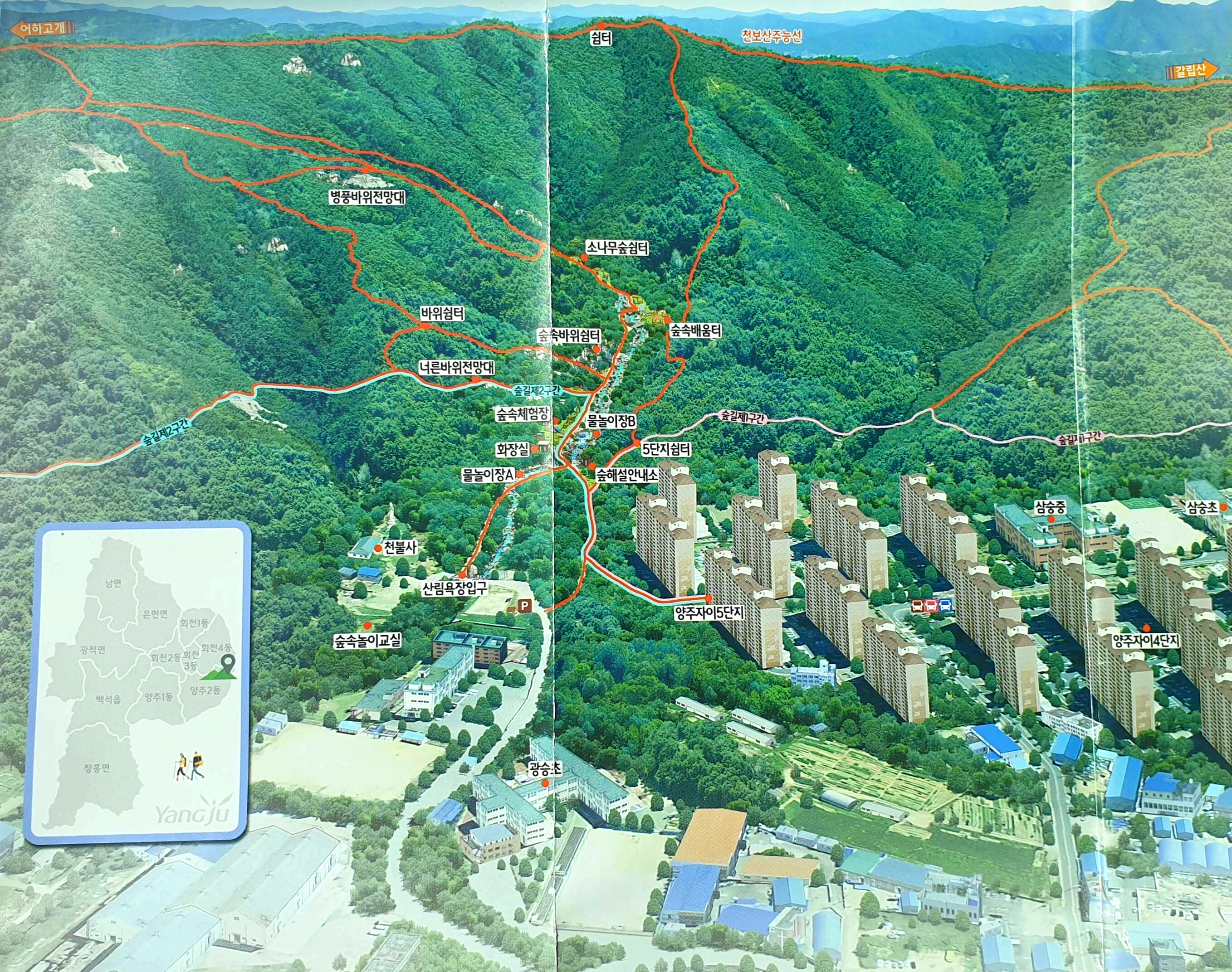 천보산림욕장 지도입니다.