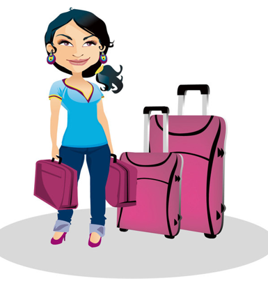 해외여행을 떠나려고 준비 중인 여성