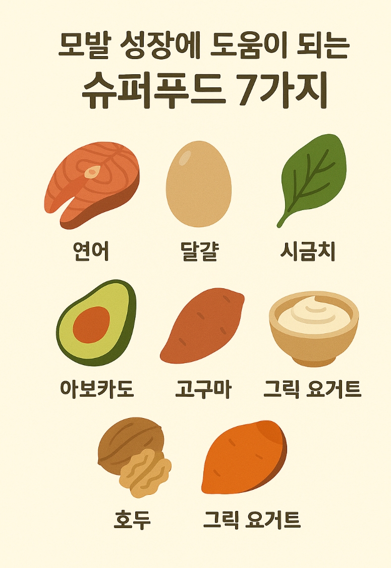 모발 성장에 도움이 되는 슈퍼푸드 7가지