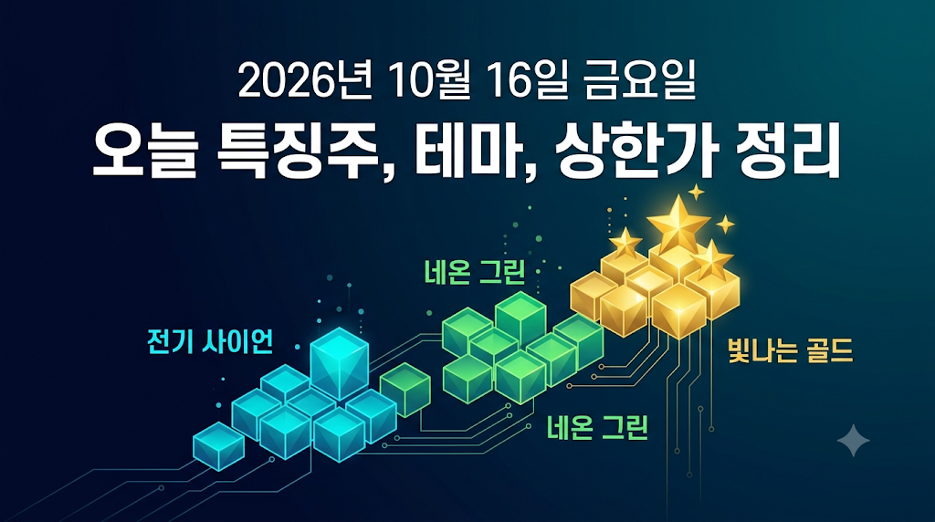 2026년 10월 15일 오늘 특징주, 강세테마, 상한가 종목 정리하기 25일차 썸네일 이미지