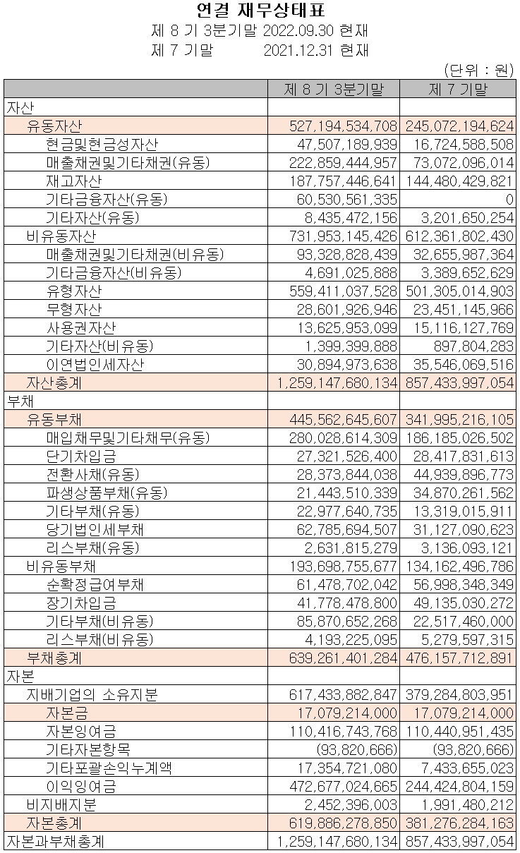 심텍 - 재무상태표