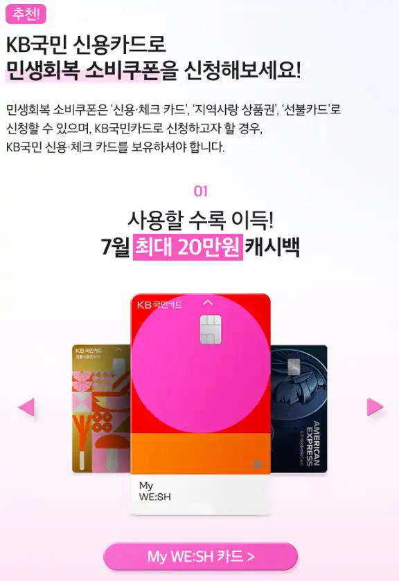 민생회복소비쿠폰 국민카드