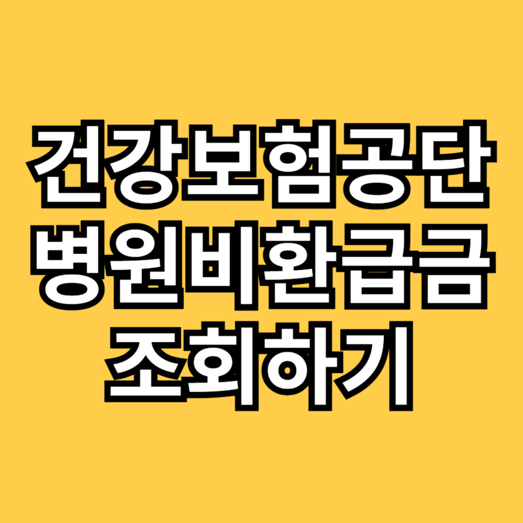 건강보험공단 병원비환급금 조회하기