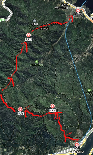 운길산종주지도
