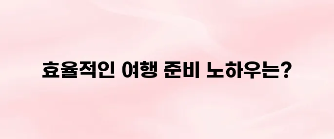 해외 여행 준비물 체크리스트 꿀팁!