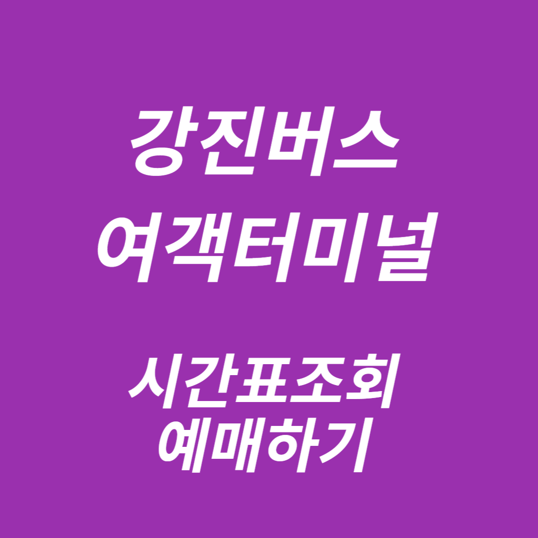 강진버스여객터미널 시간표 조회, 예매