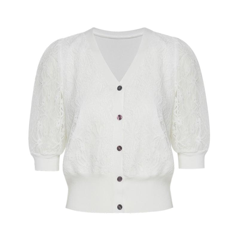 JJ지고트 JJ JIGOTT 시스루소매 레이스 가디건 GN4N1PO41