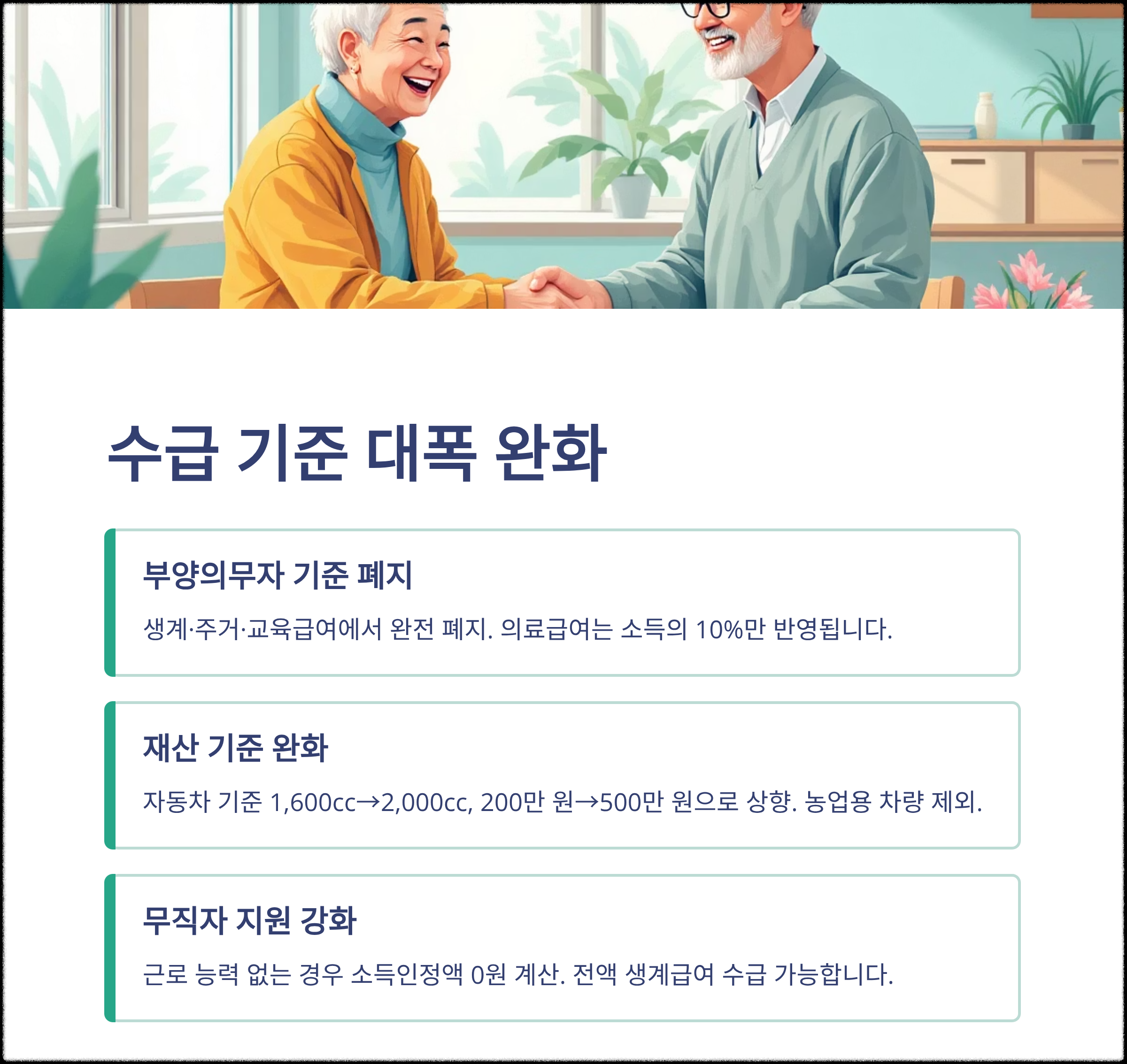 수급 기준 대폭 완화에 관련된 이미지