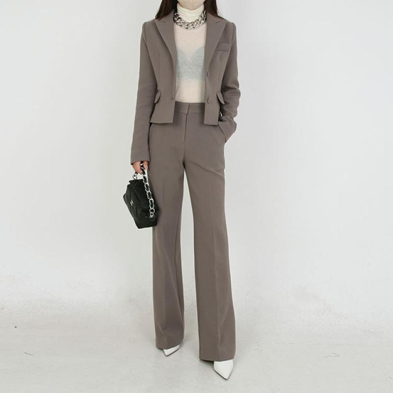 크롭자켓세트 여자겨울 키작녀정장 셋업 하객투피스 속기모