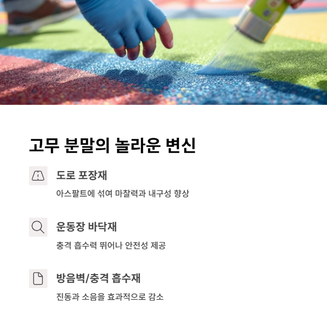 고무 분말 활용 사례와 장점