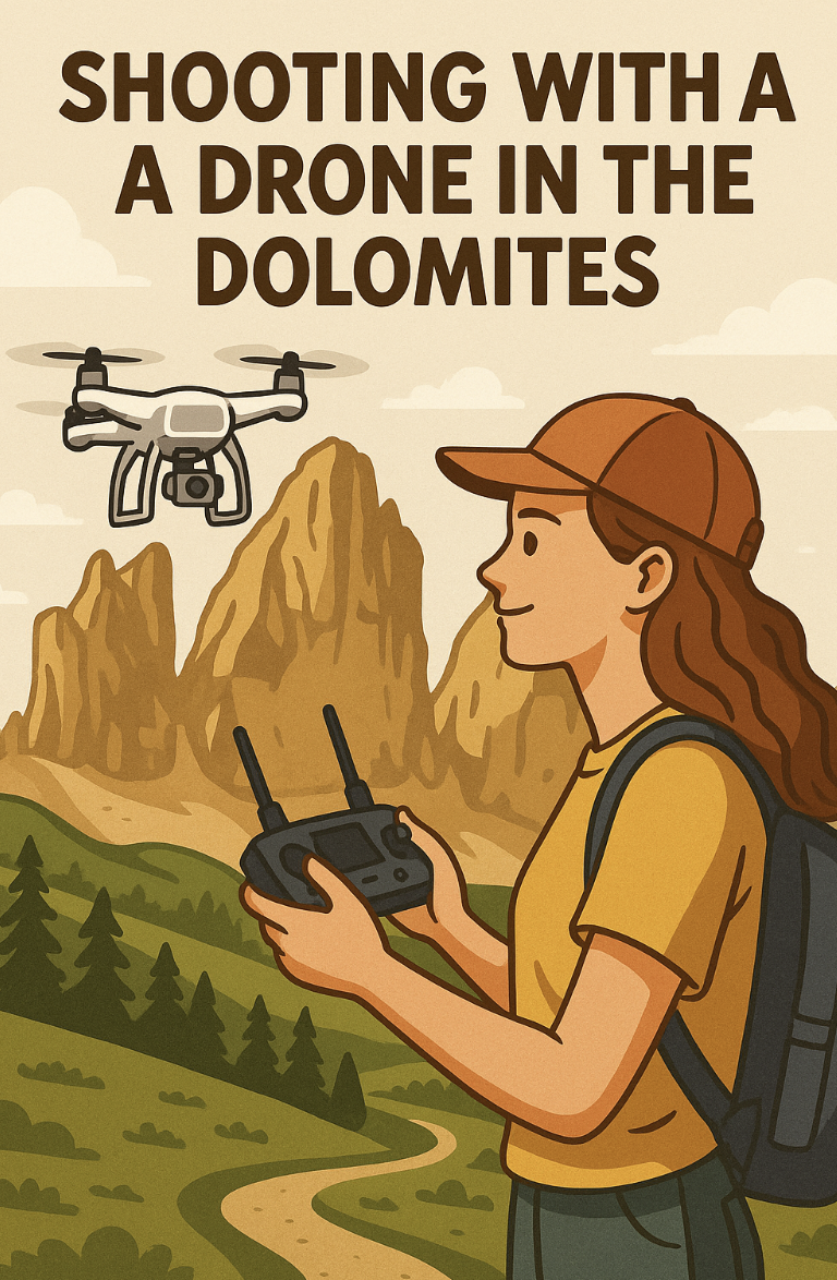 돌로미티에서 드론으로 촬영하는 모습