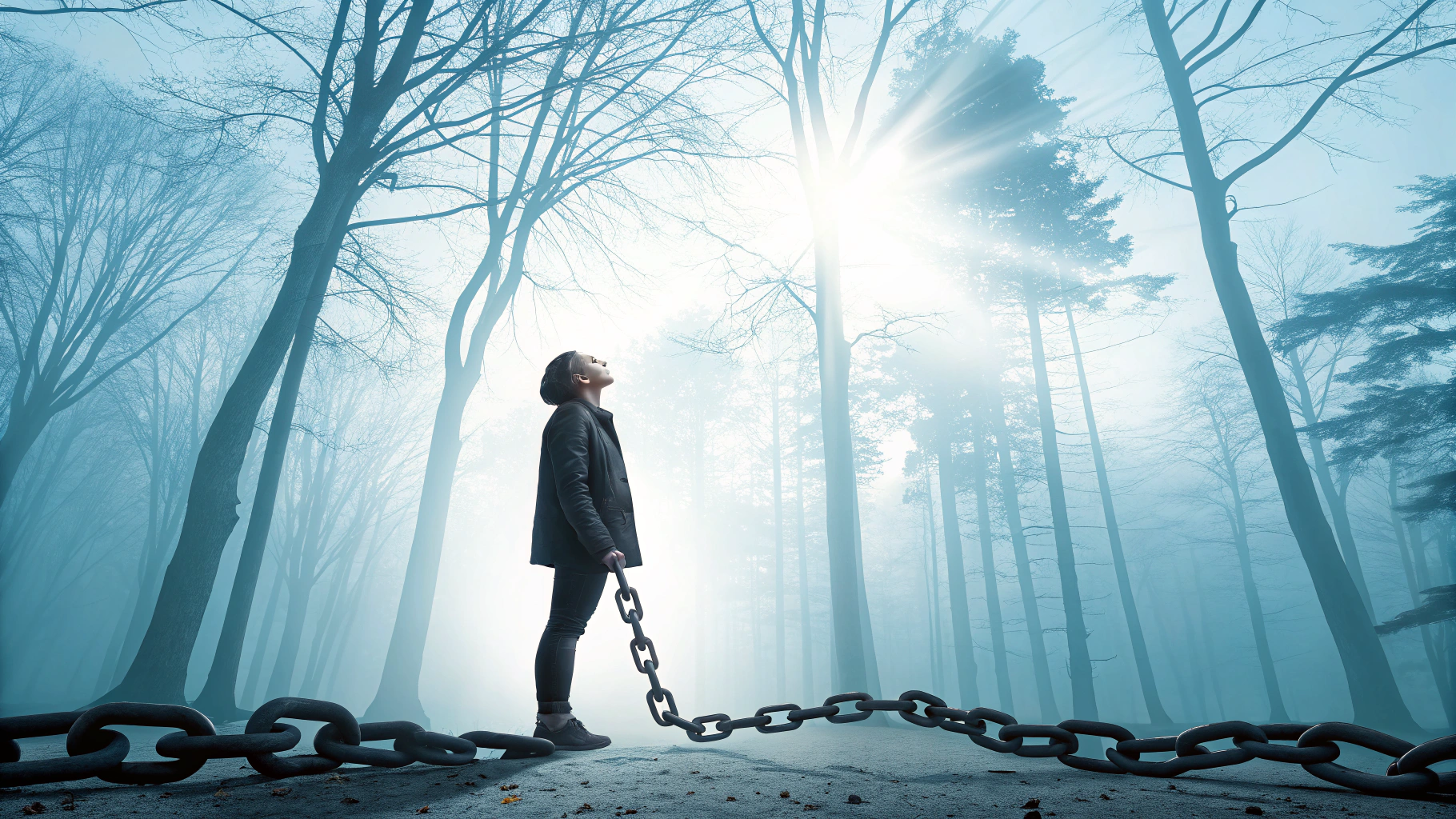 금연의 금단증상을 끊어내는 것을 묘사하는 이미지