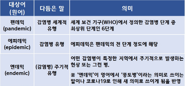 엔데믹 팬데믹 