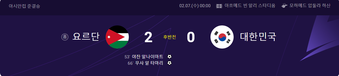 대한민국-요르단-축구-4강-다시보기-2023카타르아시안컵-결승좌절-아쉽지만-수고하셨음