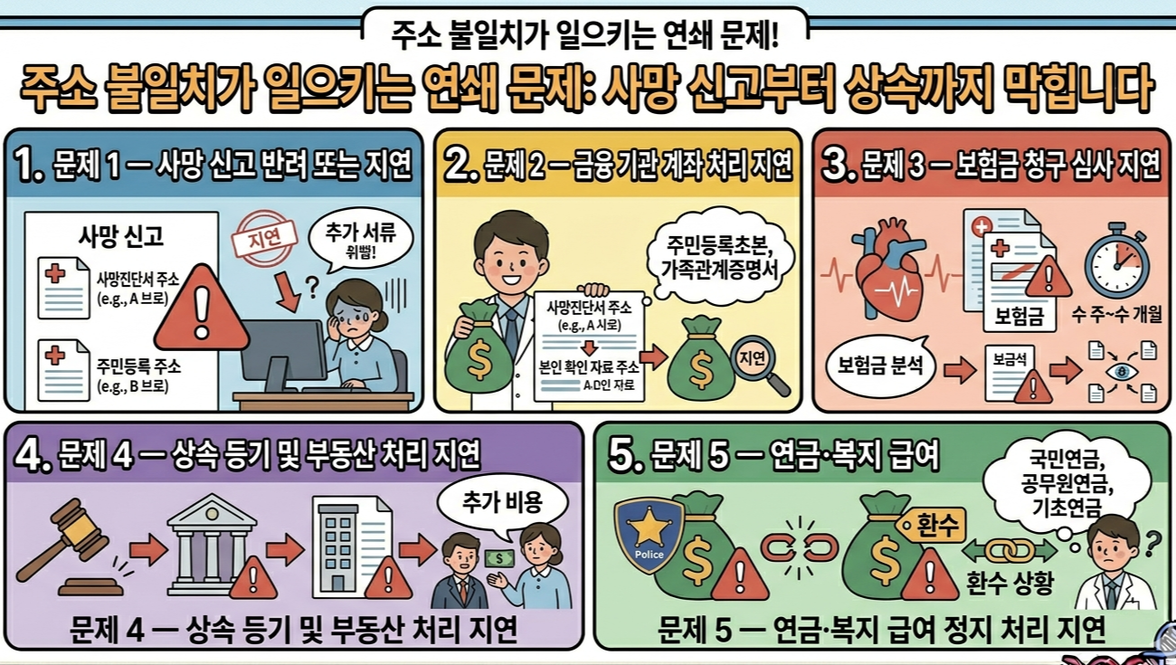 사망진단서 주소, 주민등록지와 다르면 발생하는 대참사