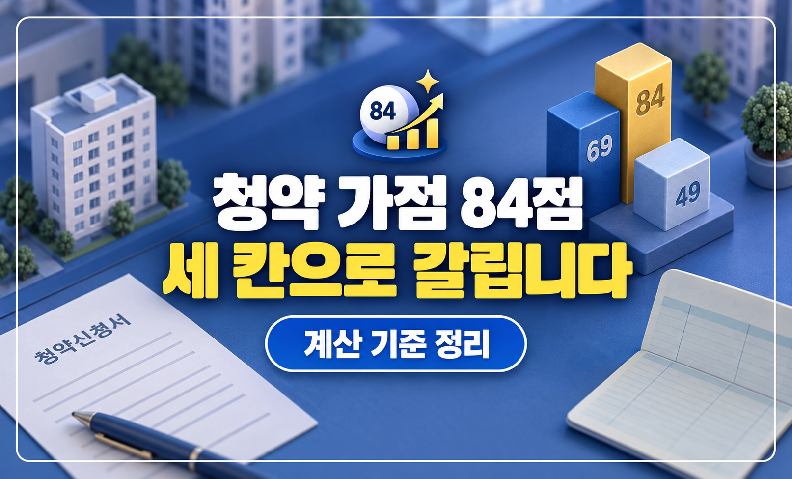 세 항목이 쌓인 점수탑
