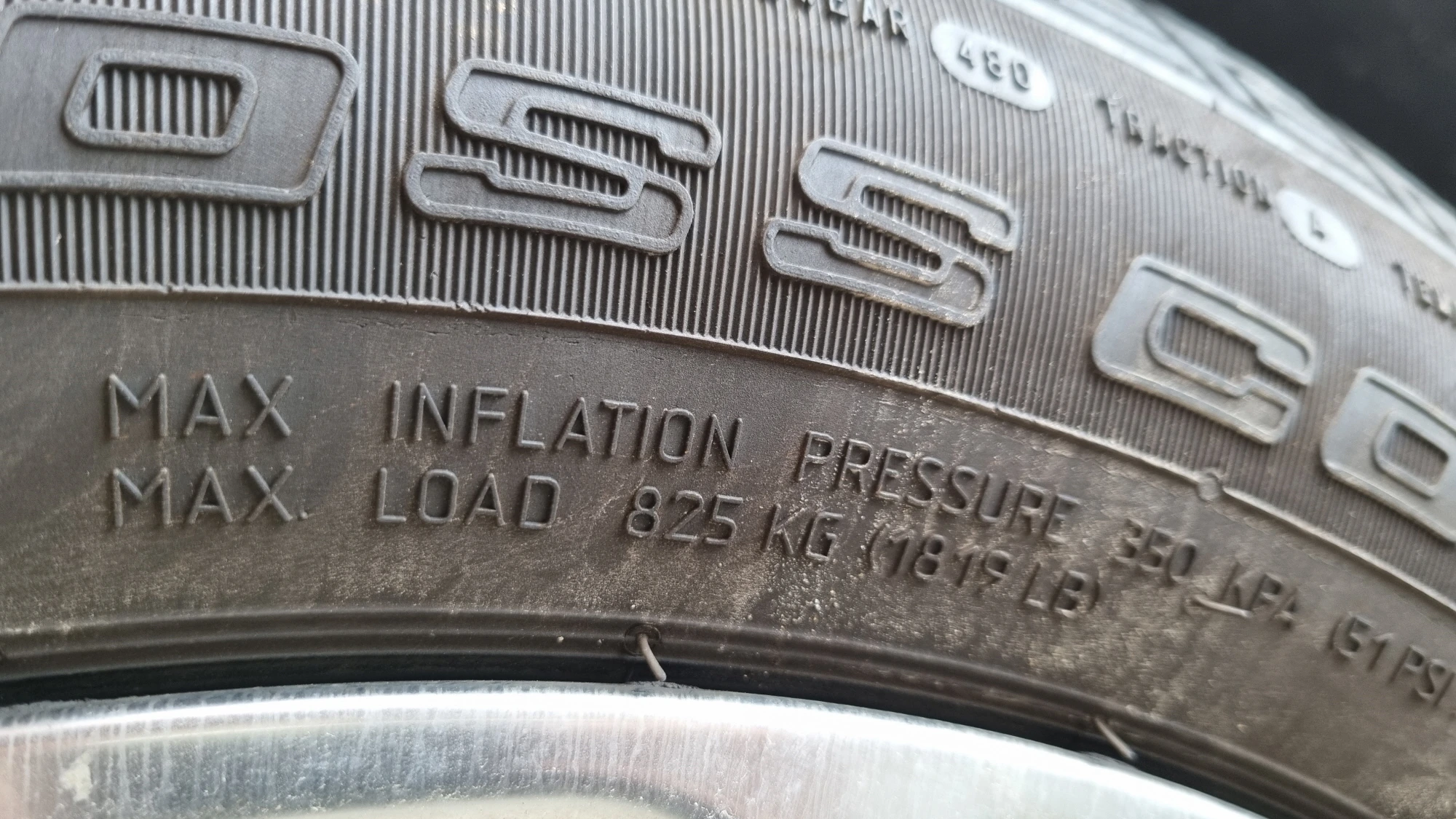 타이어 최대 공기압 표시