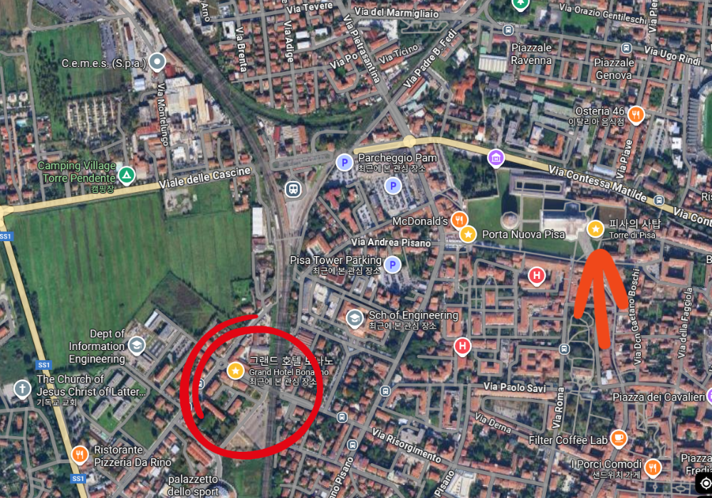 피사에 있는 그랜드 호텔 보나노 후기