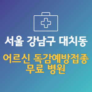 서울 강남구 대치동 노인 독감예방접종 무료 병원