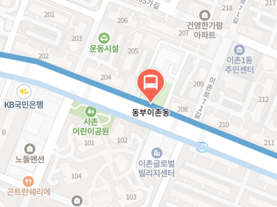 동부이촌동에서 인천공항 리무진 공항버스(6010번) 지도 위치