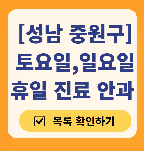 성남 중원구 토요일 일요일 문 여는 안과 목록 ❘ 주말, 공휴일 진료 영업 병원 찾기