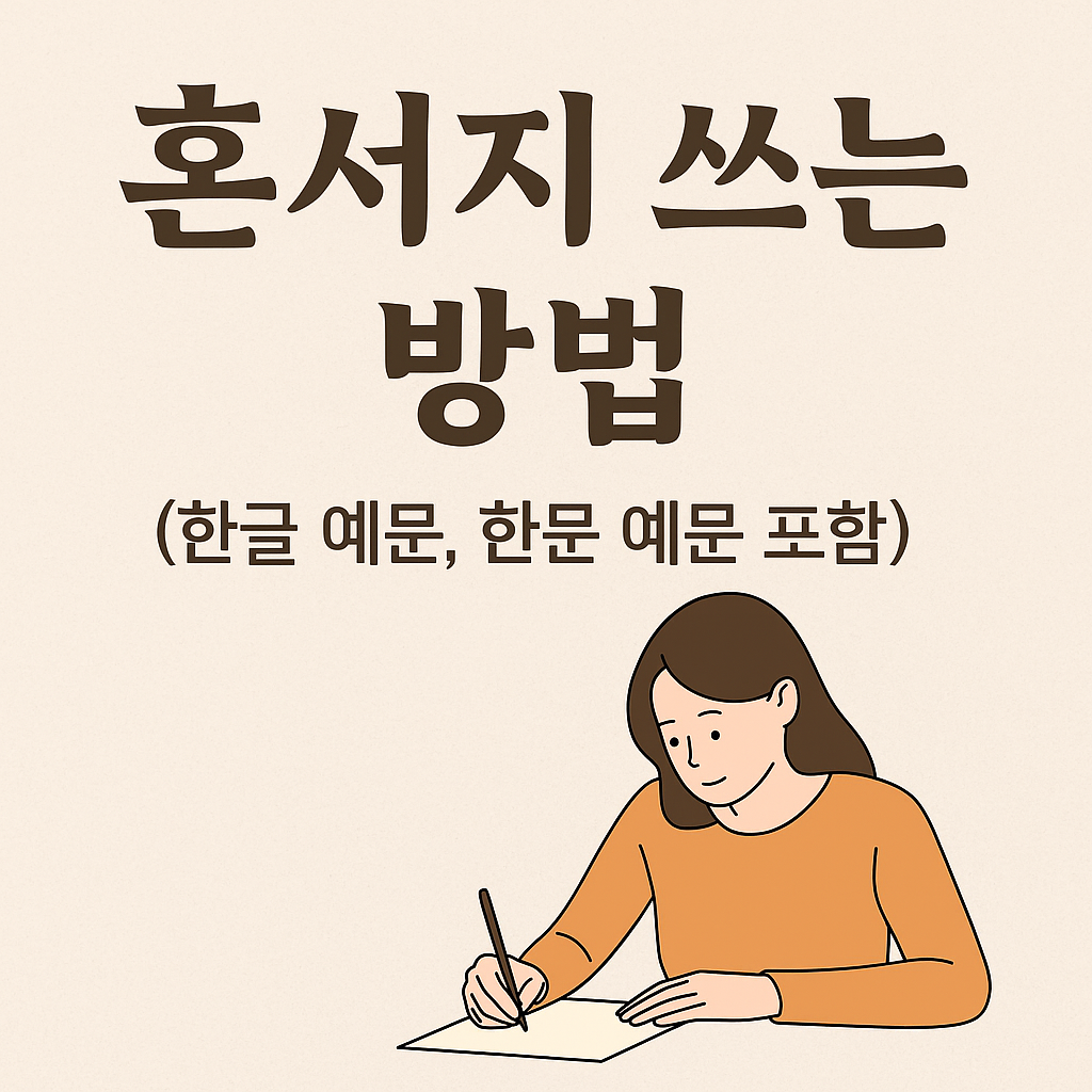 혼서지 쓰는 방법