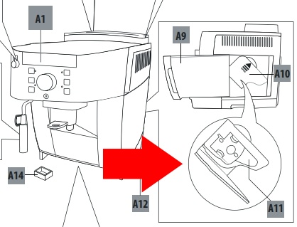 드롱기 커피 머신 에러 알림 표시 증상 해결 방법 kr ecam 221 10 b 물통 부족 교체 찌꺼기 램프 분쇄도 설정 조절 받침대 추출 청소 그라인더 주입구 원두 석회질 물때 제거 추출기 삽입 안뜨거워 크레마 맛 연함 느리게 안나와 우유 거품 스팀 전원