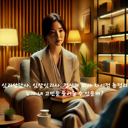 심리상담사, 임상심리사, 정신과 의사, 심리상담 차이, 정신건강 전문가, 심리치료 종류, 심리상담 비용, 정신과 약물치료, 상담받는법, 마음치유