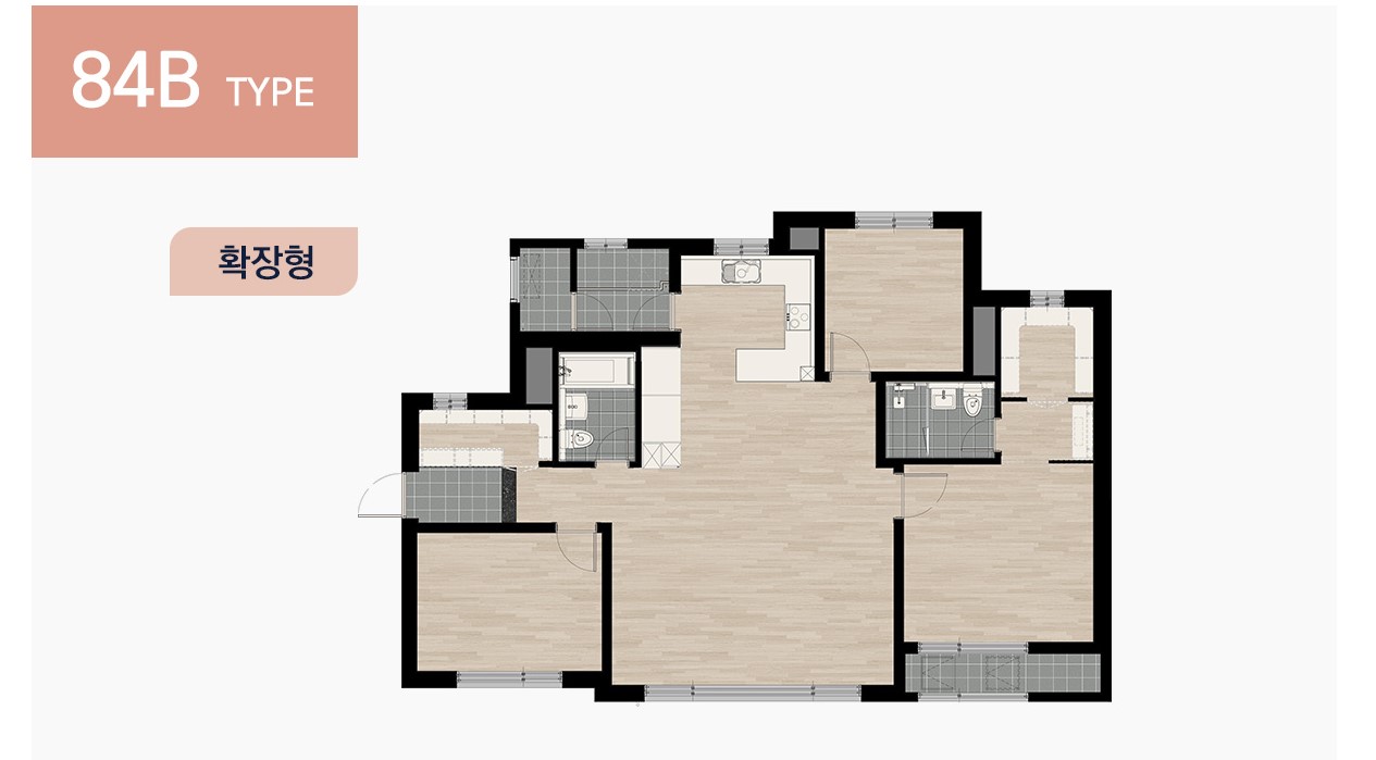 평택 고덕 대방디에트르 84B 평면도