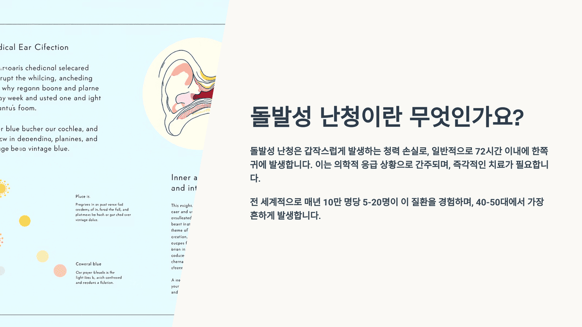 돌발성 난청이란 무엇인가요?