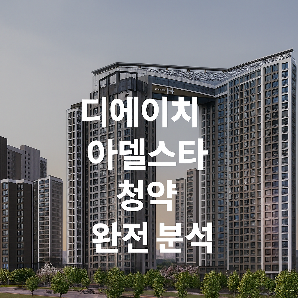 디에이치 아델스타 청약 완전 분석