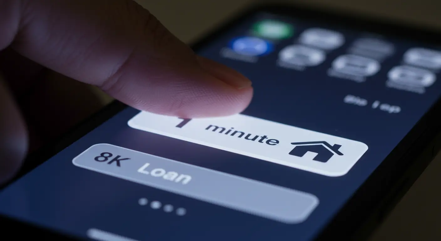 스마트폰으로 우리 집 아파트 후순위 담보대출 가능 한도를 1분 만에 조회하는 모습