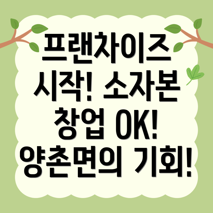 프랜차이즈 창업 비용