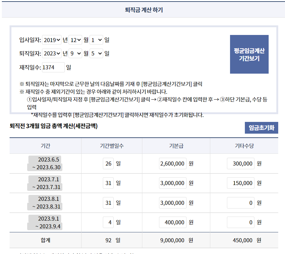 퇴직금 계산기 계산방법 지급기한 세금 퇴직소득세