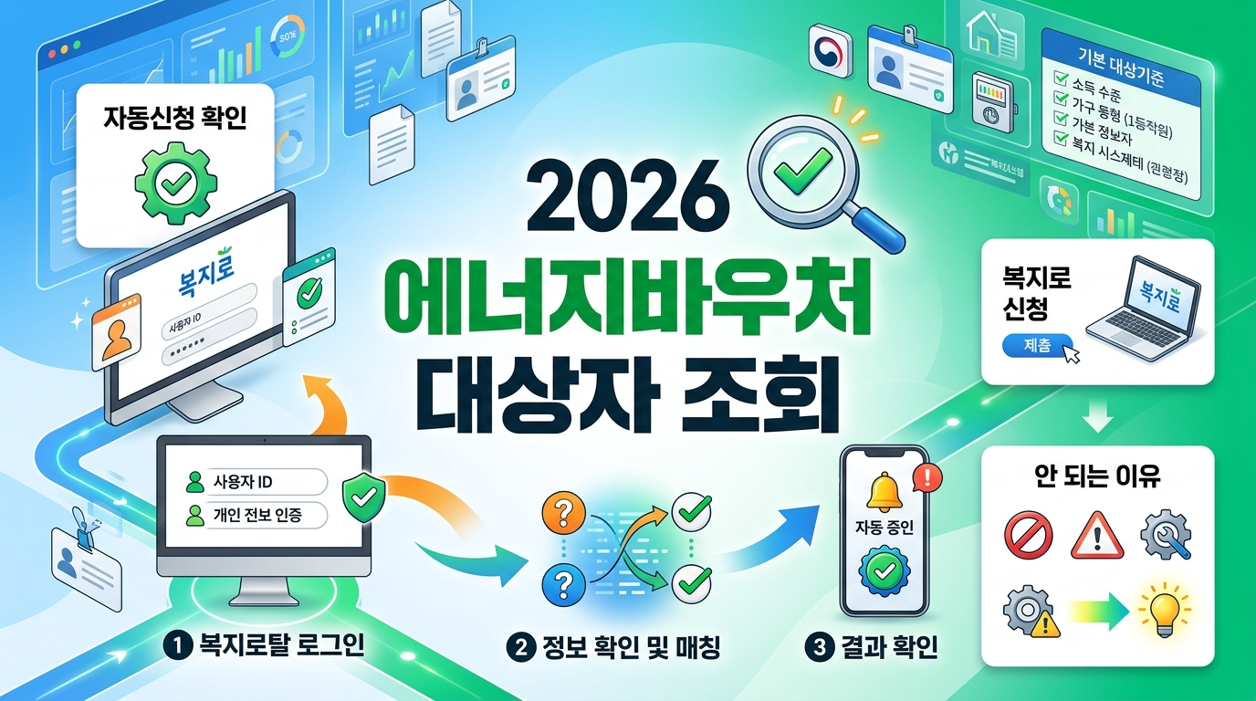 2026 에너지바우처 대상자 조회 방법|자동신청 확인·복지로 신청 안 되는 이유